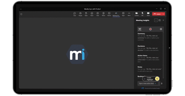 Get AI-powered Insights from your meeting with Meeting Insights